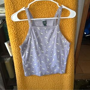 Wild Fable Purple and White Fitted Crop Tank Top